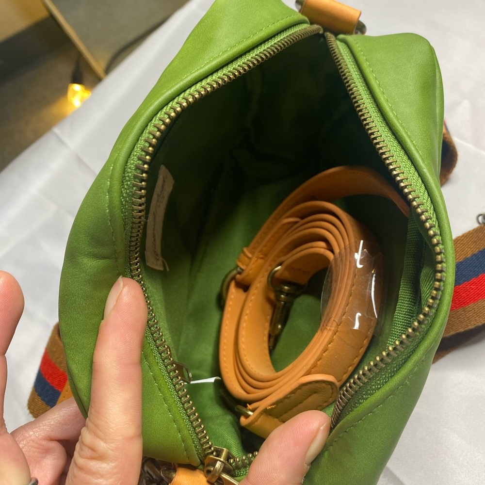 Universal Thread Olive Crossbody Bag with Colorful Strap